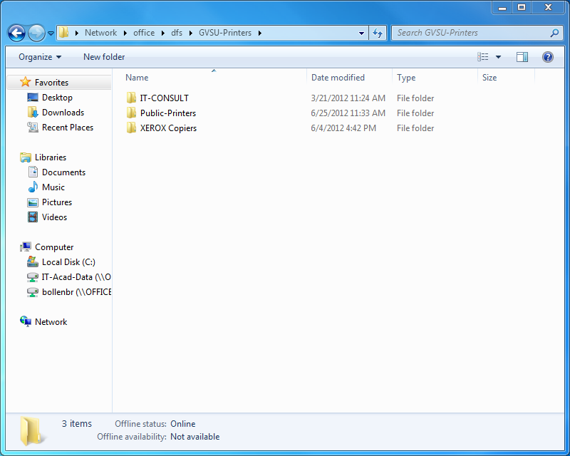 Installing a Network Printer in Windows 7 Information Technology